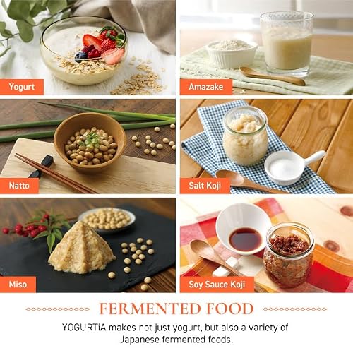 [TANICA] YOGURTiA Yogurt Maker & Fermented Food Machine – Precise Temperature Control (1°F/1°C Increments) for Consistent Results, 77-158°F (25-70°C), 100-240V, Made in Japan, 2 Glass Pots, Timer