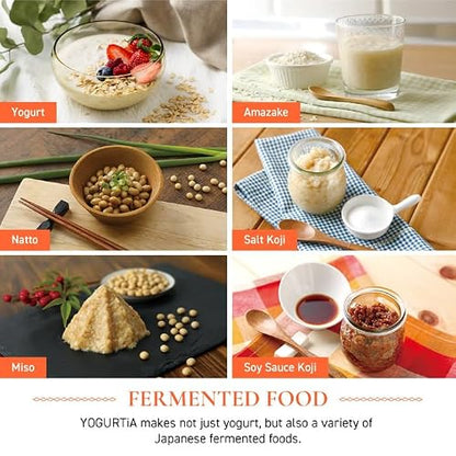 [TANICA] YOGURTiA Yogurt Maker & Fermented Food Machine – Precise Temperature Control (1°F/1°C Increments) for Consistent Results, 77-158°F (25-70°C), 100-240V, Made in Japan, 2 Glass Pots, Timer