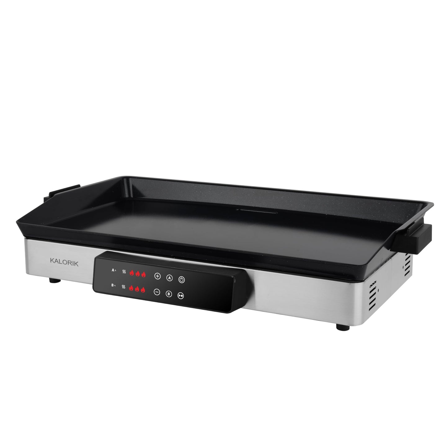 Kalorik Electric Griddle & Double Burner Cooktop MAXX Series 2-in-1 Cooker 22-Inch Cooking Surface 500F Max Temperature Teppanyaki Griddle Plate, 1800-Watts, Stainless Steel