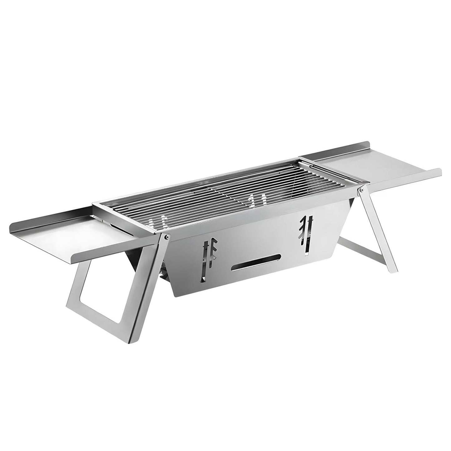 Stainless Steel Grill for Home Indoor Outdoor Camping Charcoal Convenient Folding BBQ Grill Silver Stand