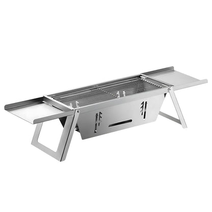 Stainless Steel Grill for Home Indoor Outdoor Camping Charcoal Convenient Folding BBQ Grill Silver Stand