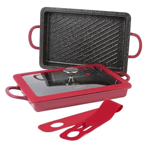 Curtis Stone 13-in-1 Dura-Pan+ Sauté Pan with Grill Pan and Lid (Renewed)