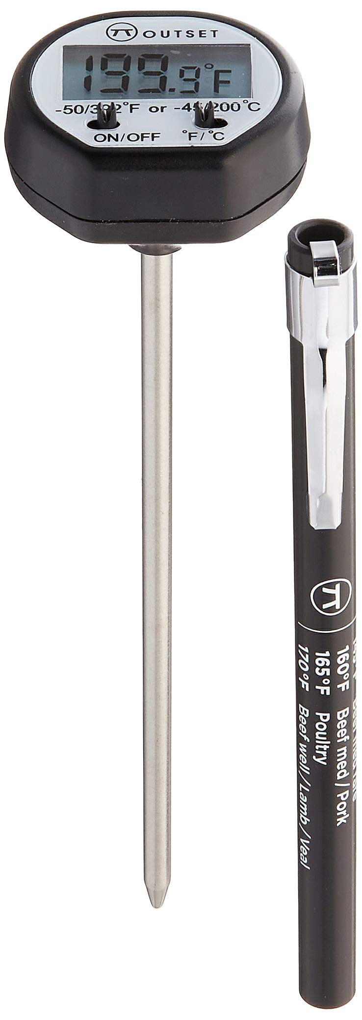 Outset F800 Instant-Read Digital Thermometer,Black