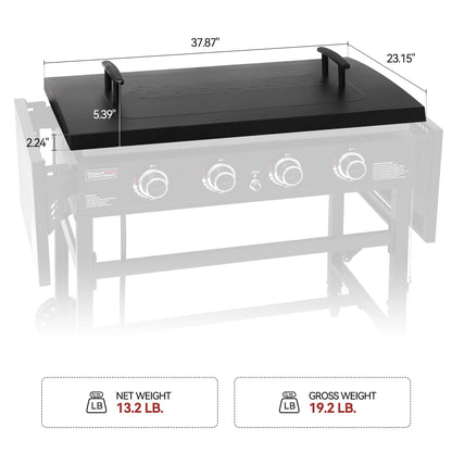 Grills House 38-Inch Griddle Lid, Hard Cover Fits Royal Gourmet 35-Inch 4-Burner Flat Top Gas Griddle, Grill BBQ Accessories, Ideal for Outdoor Cooking, Black, GD2400L-SC
