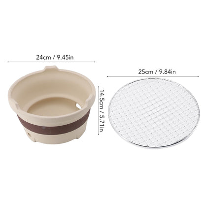 Generic Yakitori Grill, Table Top Charcoal Grill Konro Grill Korean Bbq Grill Clay Charcoal Stove Clay Grilling Tea Making Stove for Outdoor Barbecues Camping Traveling, 9.45x9.45x5.71in, #211