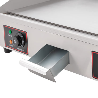 30-Inch Electric Grill Commercial Electric Grill Nonstick Electric Grill Plate Teppanyaki Flat Top Grill Stainless Steel Adjustable Temperature Control 122°F-572°F 3000 W