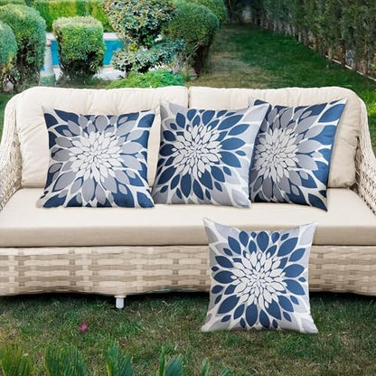Qahing Outdoor Waterproof Pillow Covers for Patio, 20x20, Blue Grey
