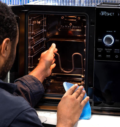 GE Profile™ Smart Indoor Pellet Smoker, with Active Smoke Filtration, 5 Smoke Control Settings, WiFi Connected, Electric, Countertop BBQ Appliance, Black