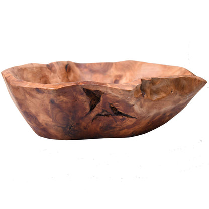 KIDYBELL Wood bowl(12"-14"),Handmade Natural Root Bowls, Fruit Salad Bowls, Creative Wooden Bowls, Each Piece is Unique