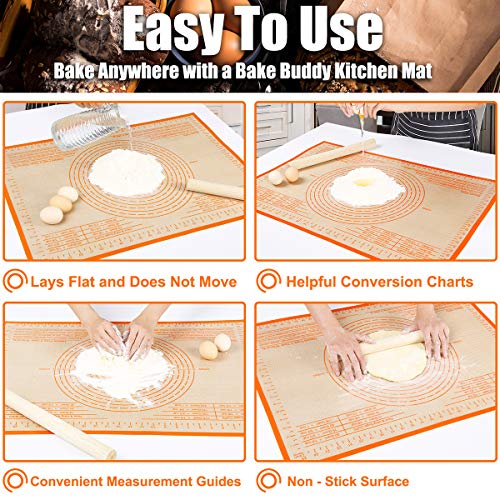 Silicone Pastry Mat 36'' By 24'' Extra Large Baking Mat with Measurements for Dough Rolling, Kneading Board, Kitchen Counter Mats for Dough, Pastry, Fondant, Pie Crust, Cookies, Bread, Pasta, Pizza
