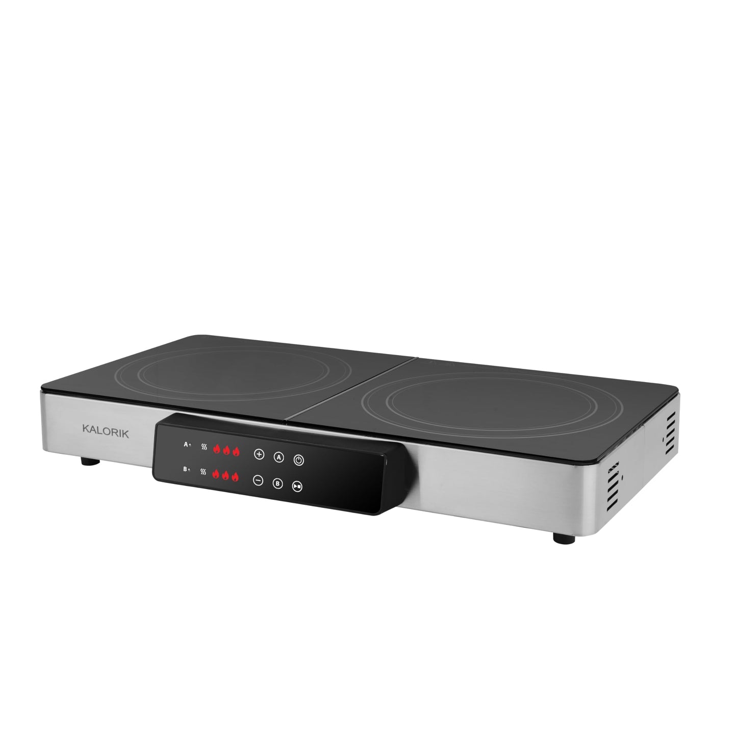 Kalorik Electric Griddle & Double Burner Cooktop MAXX Series 2-in-1 Cooker 22-Inch Cooking Surface 500F Max Temperature Teppanyaki Griddle Plate, 1800-Watts, Stainless Steel