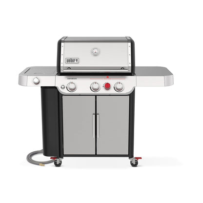Weber Genesis S-335 Natural Gas Grill for Outdoor Cooking, 3 Burners and 1 Side Burner, Stainless Steel