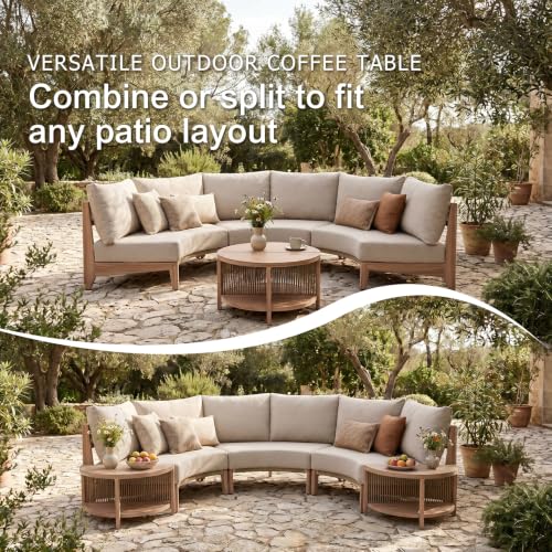 SUNSITT 5-Piece Modular Wicker Outdoor Sectional Sofa Set with Split Table