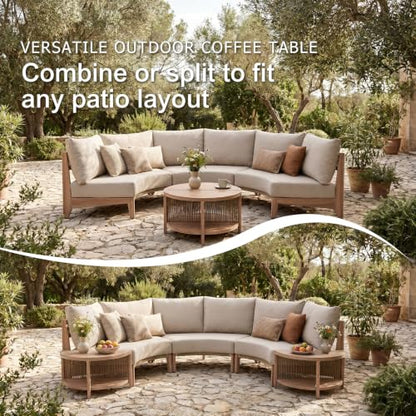 SUNSITT 5-Piece Modular Wicker Outdoor Sectional Sofa Set with Split Table