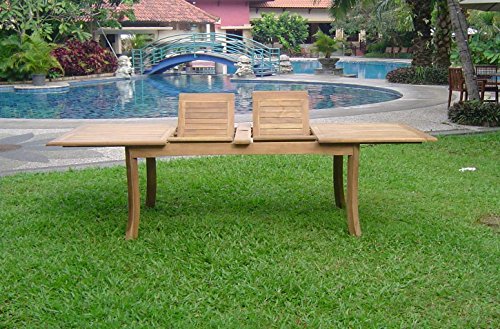 WholesaleTeak New 11 Pc Luxurious Grade-A Teak Dining Set - Large 117" Rectangle Table and 10 Stacking Arbor Arm Chairs #WHDSABn