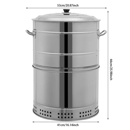 Stainless BBQ Grill Barrel, Large Portable Charcoal Grills with 50 Skewers Vertical Charcoal Smoker Grill Barrel for Outdoor Cooking and BBQ Camping Backyard 932F° (20.87 * 25.98in)