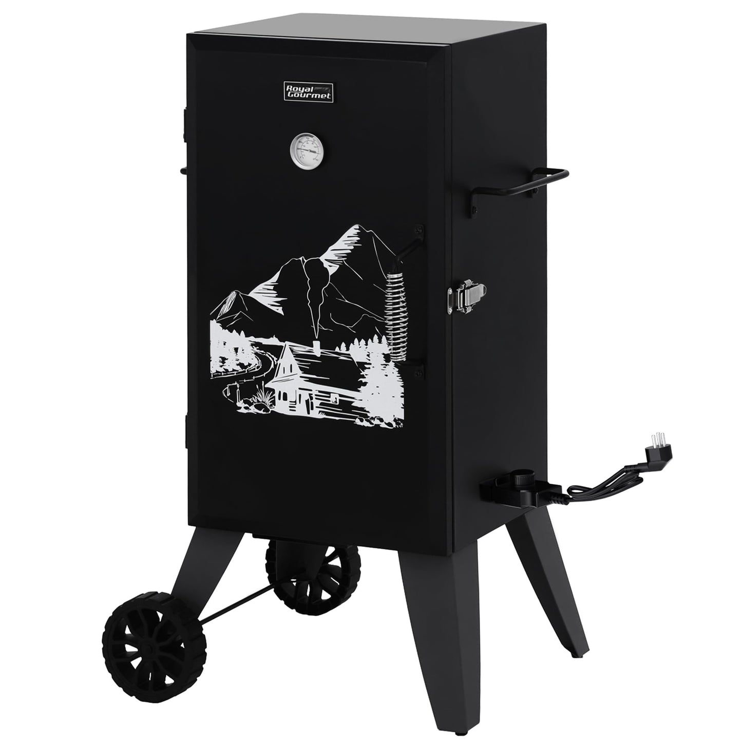 Royal Gourmet SE2805 28-Inch Analog Electric Smoker with 3 Cooking Grates, Outdoor Smoker with Adjustable Temperature Control & 454 Sq. In. Cooking Area for Outdoor Backyard BBQ, Black