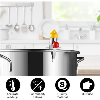 Candy Thermometer for Candy Making, 2025 New Deep Fry Oil Thermometer Candy Sugar Syrup Jam Jelly Instant Read Glass Food Kitchen Cooking Thermometer with Pot Clip and Hanging Hook for Food