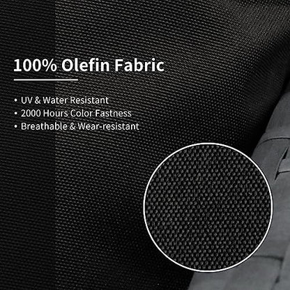 NICESOUL 20-Piece 27“x27 Patio Cushion Covers for Outdoor Furniture, Olefin Fade/UV-Resistant Sectional Couch Replacement Cover with Zipper, Woven Durable Slipcovers for Yard, Machine Washable, Black
