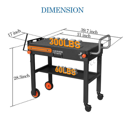Grill Table Stand Cart for Blackstone Griddle - Universal Foldable Design Fits 17-22 Inch Grills and 12" Pizza Ovens, 20s Setup, 4 Wheels, Magnetic Strip etc (Camping, Backyard Cooking Accessories)