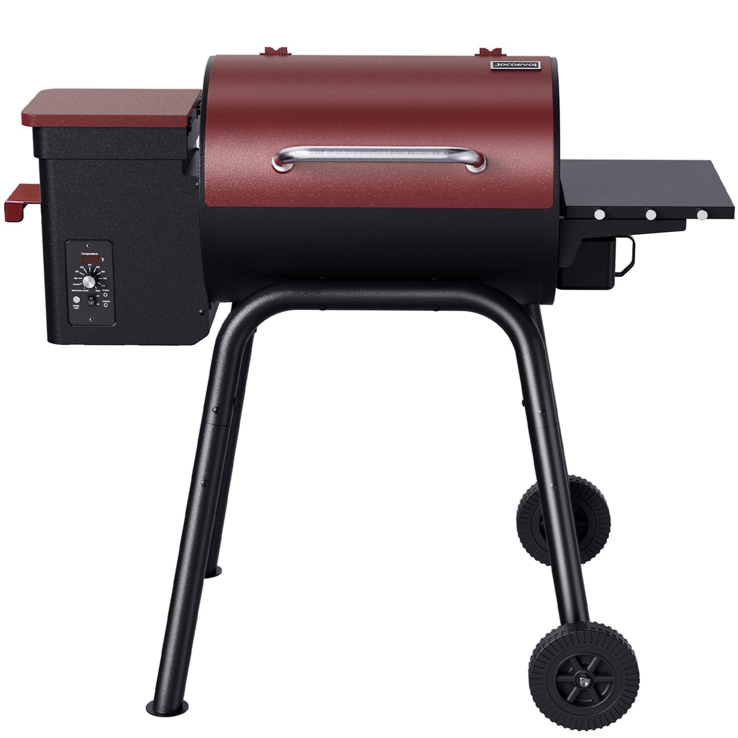 Jocoevol Electric Wood Pellet Grill Smoker for Outdoor Cooking, 456 SQ. IN Cook Area Pellet Grill with Auto Feed & PID Temperature Control 180-425°F, 6-in-1 BBQ Grill for Backyard, Camping