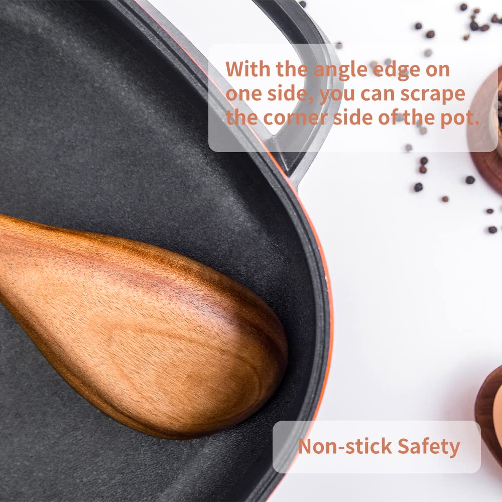 Big Wooden Spoon for Cooking, Large Wood Scoop Utensil, 17-inch Kitchen Serving Scoop for Big Pot, Long Handle Giant Heavy Food Service Mixing Spoons, Smooth Finish Comfortable Grip