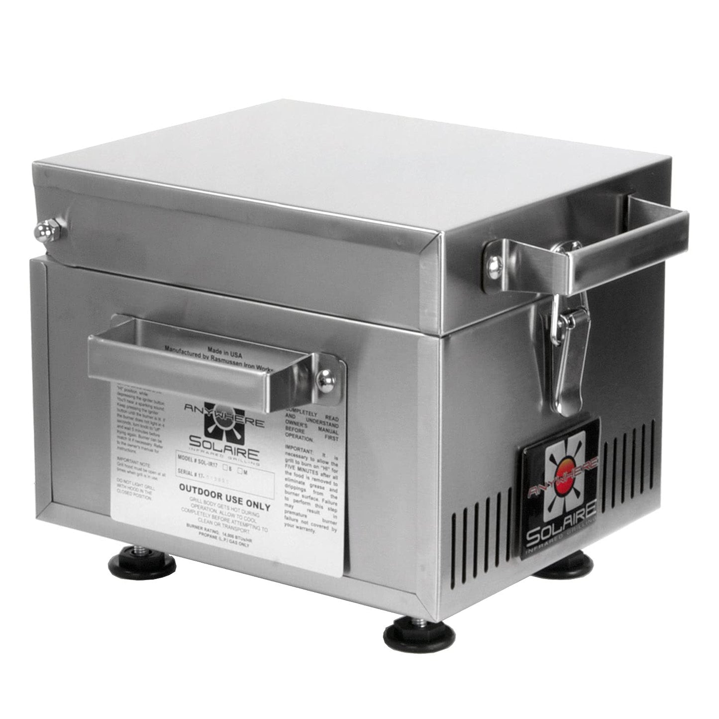 Solaire SOL-IR8A Anywhere Mini Personal Infrared Propane Gas Grill, Stainless Steel