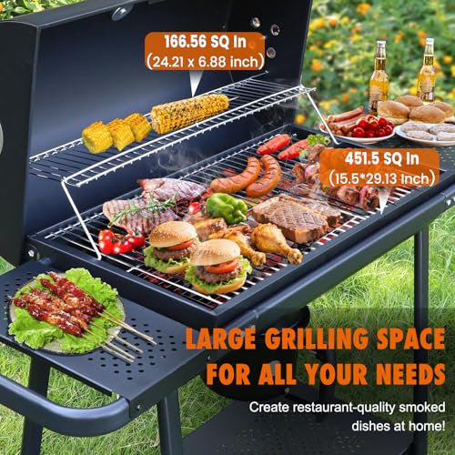 Realcook BBQ Barrel Charcoal Grill: Spacious Premium Outdoor Barbecue Grill
