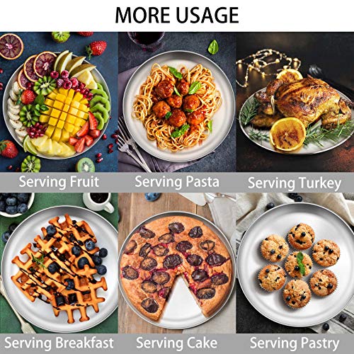 P&P CHEF Pizza Pan Bakeware for Home Kitchen, Stainless Steel Pizza Tray for Baking Pizza, Healthy & Reusable & Easy Clean, Oven & Freezer Safe, 12 Inch & Silver
