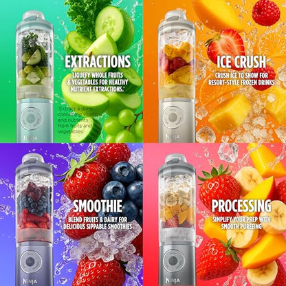 Ninja Blast Max, Portable Blender + Twist & Go, Personal Smoothie, Blend, Ice Crush, 3 Programs, Cordless, 22 oz removable Vessel, Dishwasher Safe, Leakproof, Navy, BC251NV