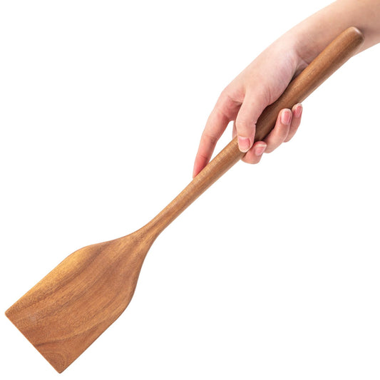 GinSent Large Wooden Spatula for Cooking,17 inch Wood Turner for Big Pan,Giant Acacia Wood Spatula Heat Resistant with Long Handle,Versatile Kitchen Spatula for Pancake,Fried Egg,Salmon