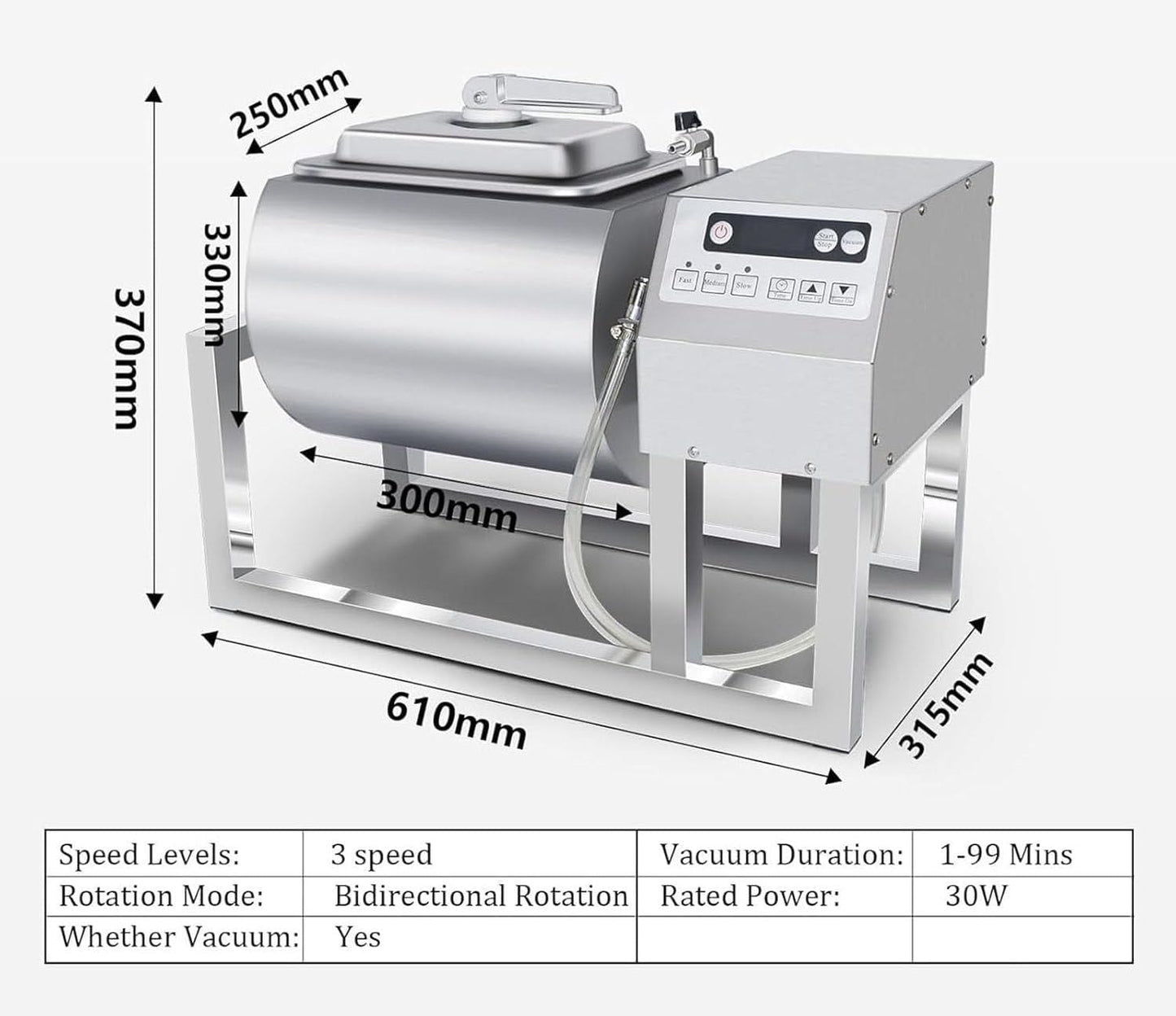 Commercial Meat Tumbler Marinator,18L/39LBVacuum Tumbler Marinating Machine with Bidirectional Rotation,Stainless Steel Vacuum Curing Machine,for Chicken Beef Pork Mutton Steak House
