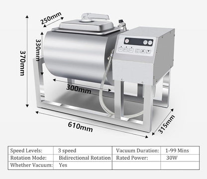 Commercial Meat Tumbler Marinator,18L/39LBVacuum Tumbler Marinating Machine with Bidirectional Rotation,Stainless Steel Vacuum Curing Machine,for Chicken Beef Pork Mutton Steak House