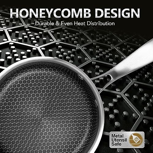 MICHELANGELO Triply Stainless Steel Pot Set, Hybrid Nonstick Saucepan Set with Lids, Induction Compatible Heavy Duty Sauce Pan 1QT & 2QT & 3QT, Honeycomb Interior, Dishwasher Safe Cookware - 6 Piece