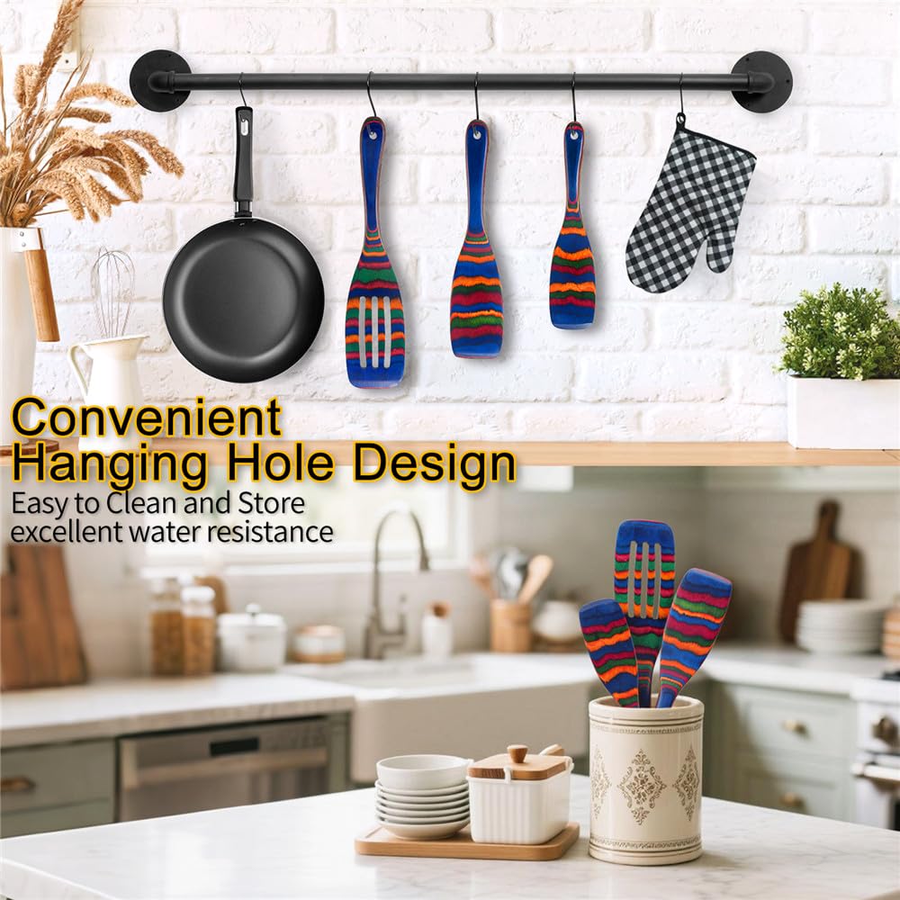 Wooden Spurtle Set, 3 Pcs Teak Wood Wooden Kitchen Utensil Set Includes Spatula(colorful wood）