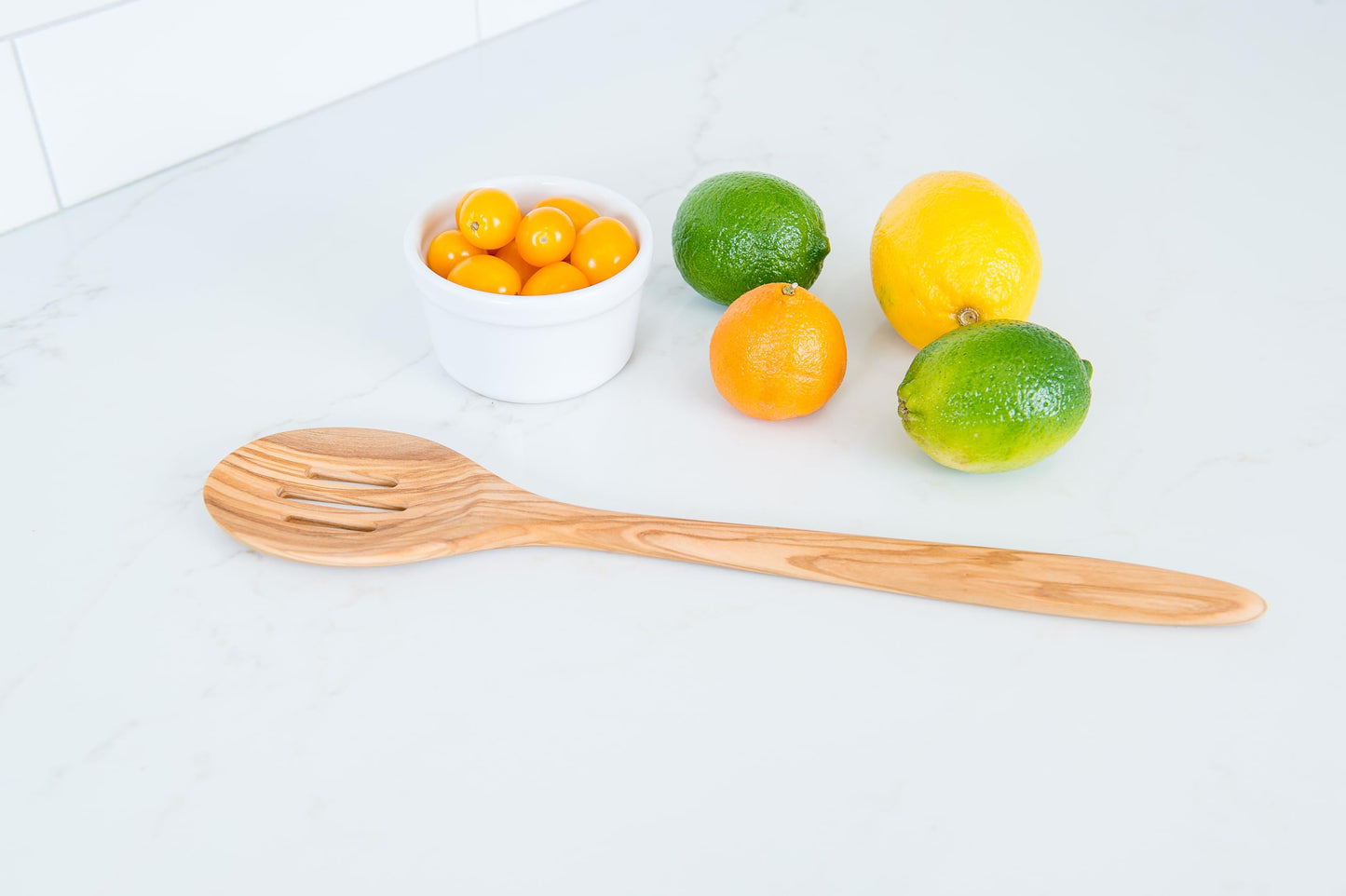 Lipper International Olive Wood Slotted Spoon for Cooking, Mixing, and Serving, 14" Long