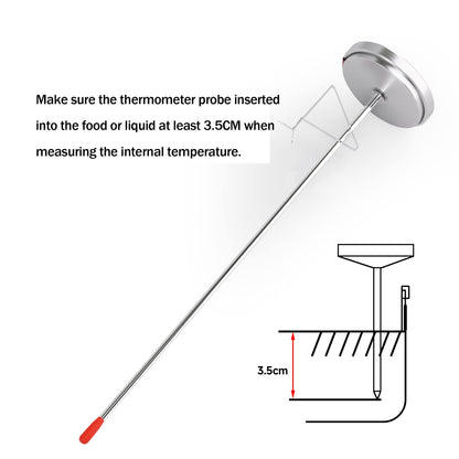 Candy Thermometer Deep Fry/Jam/Sugar/Syrup/Jelly Thermometer with Stainless Steel Large 2" Dial & 9" Accurate Sensitive Long Probe for Candy Cooking