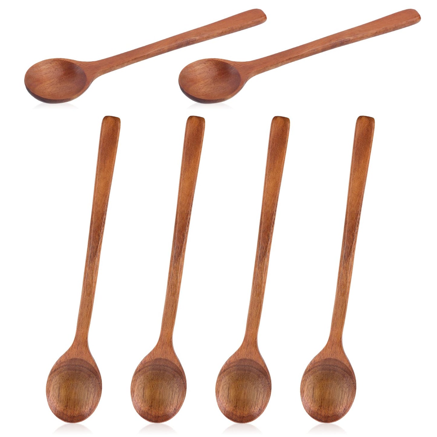 6pcs Small Wooden Spoons, 6.7 Inch Smooth Honey Spoon Mini Wood Teaspoon Dessert Table Spoons Sets for Cooking Serving Eating Stirring Coffee Tea Honey Sugar Soup Jar Condiment Kitchen Utensils