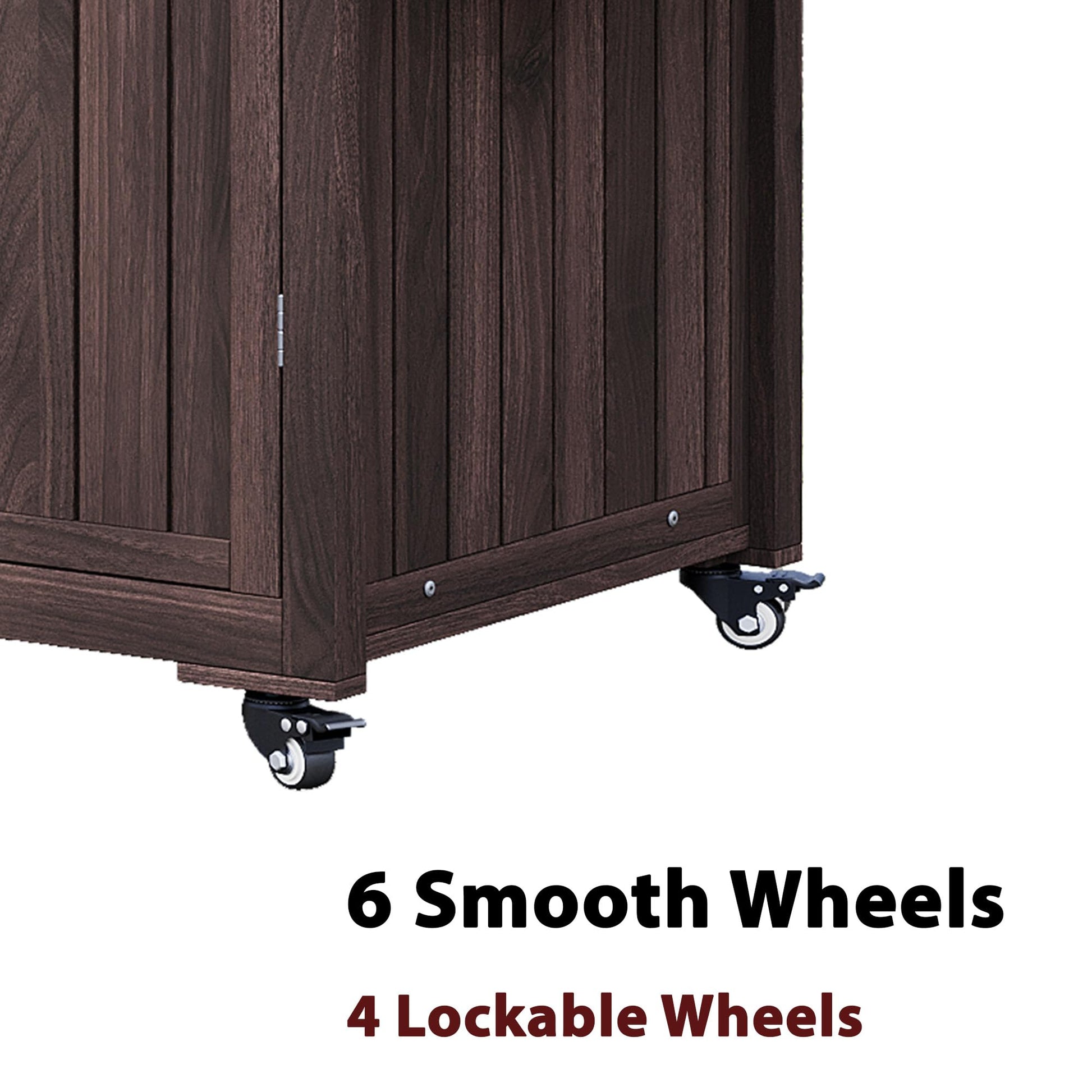 66.5" Outdoor Kitchen Island for Big Green Egg Grills, Solid Wood Outdoor Grill Cart for Tabletop Grill with Stainless Steel Top, Drawer, Family Barbecue Outdoor Gathering (Dark Brown/E) - CookCave