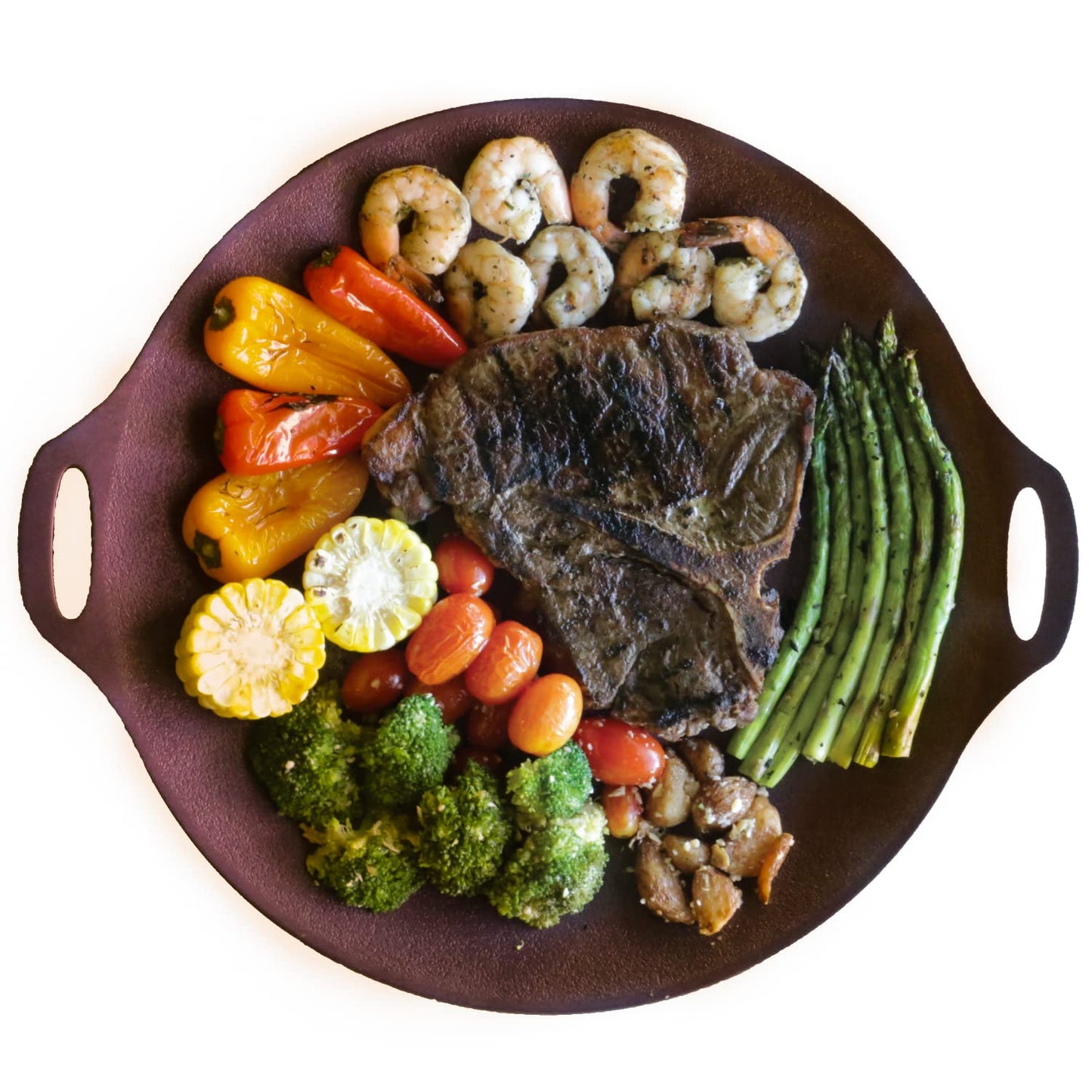 TECHEF - 14-inch Nonstick Round Griddle Grill Pan for Korean BBQ/Teppanyaki Pan, Tawa, Roti Pan/Induction Ready/Made in Korea (14-in)