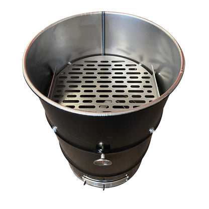 LavaLock DIY 30 Gallon Premium UDS Smoker Kit COMPLETE with DRUM, Charcoal Basket, Cooking Grate, Intake, Smoke Stack, Thermometer, Lid Handle UDS KIT