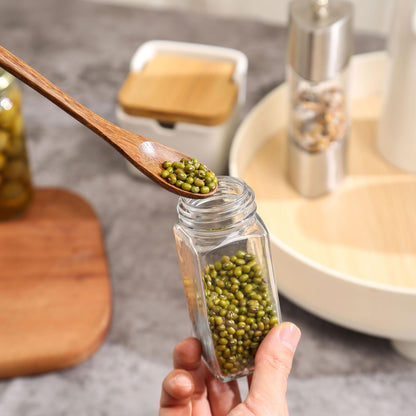 Hefild 2PCS 7.8inch Wooden Spoons for Honey and Coffee，Small Wooden Spoons with Long Handle for Stirring – Padauk Wood Honey Spoon & Coffee Spoons for Jars, Tea and Spice