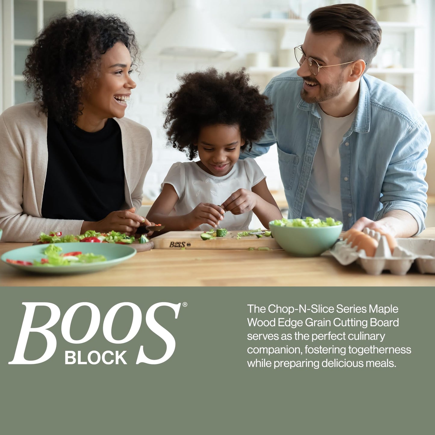 John Boos Chop-N-Slice Series Rectangular Wooden Maple Cutting Board 16”x10” – 1” Thick, 4.5-lb Reversible Butcher Block with Eased Corners, Edge-Grain & Finger Grips – Made in the USA