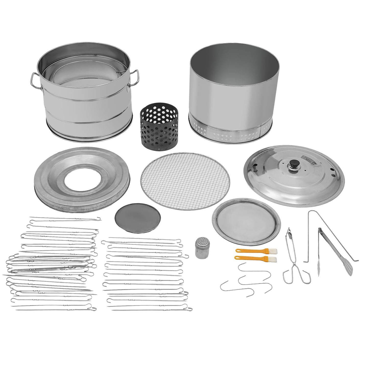 Stainless BBQ Grill Barrel, Large Portable Charcoal Grills with 50 Skewers Vertical Charcoal Smoker Grill Barrel for Outdoor Cooking and BBQ Camping Backyard 932F° (20.87 * 25.98in)