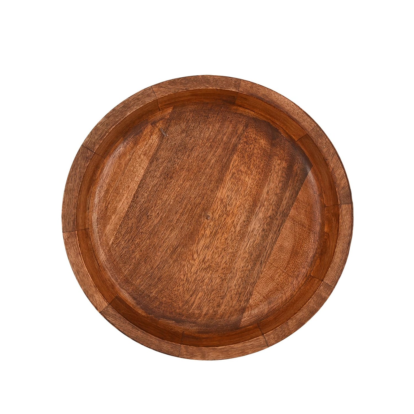 Samhita Mango Wood Round White Decorative Bowls for Rustic Home Decor Table Centerpieces Home Party Wedding Décor (10" x 10" x 2.5")