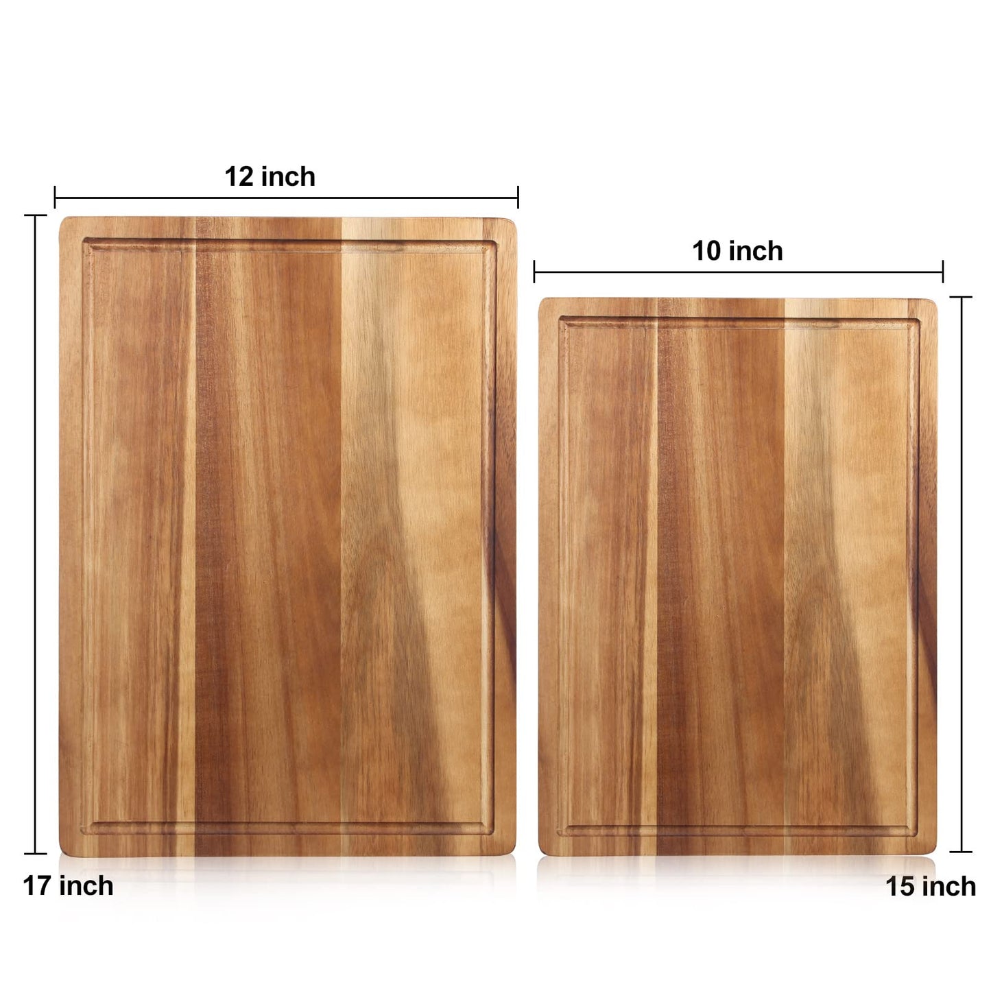 Solid Acacia Wood Cutting Boards for Kitchen Decor Wooden Charcuterie Board Meat Cheese Boards Butcher Block Pizza Bread Serving Board Hardwood Chopping Board Non Toxic Teak Small Cutting Boards