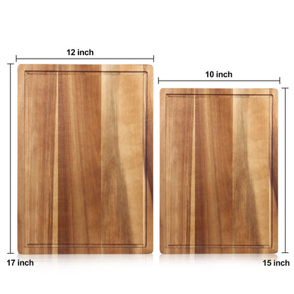 Solid Acacia Wood Cutting Boards for Kitchen Decor Wooden Charcuterie Board Meat Cheese Boards Butcher Block Pizza Bread Serving Board Hardwood Chopping Board Non Toxic Teak Small Cutting Boards