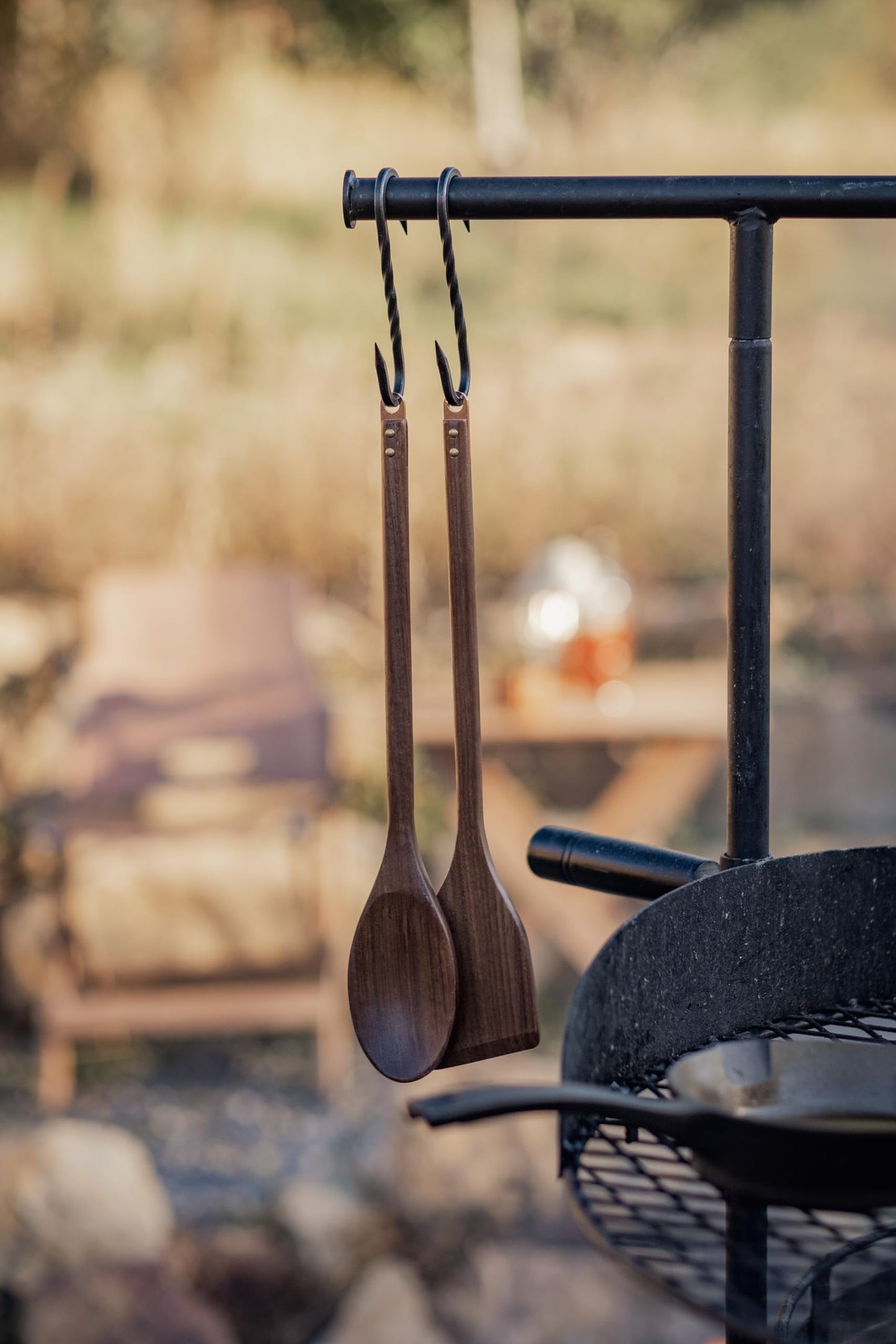 Barebones Wooden Spoon - Large Wooden Spoon Crafted with Durable Black Walnut - Wooden Cooking Utensils and Home Essentials