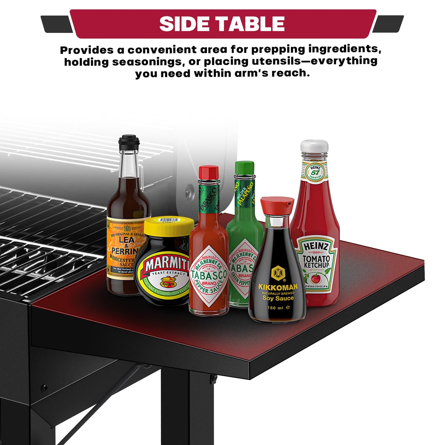 Charcoal Grill, BBQ Grill Charcoal Grill with Pull-Out Grease Tray for Outdoor Patio Backyard, Compact Version