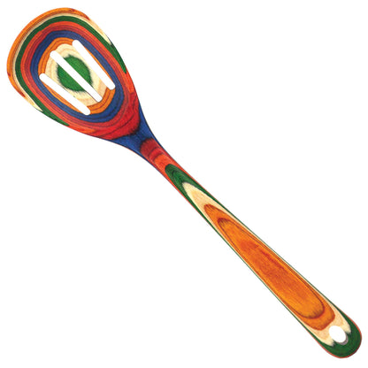Totally Bamboo Baltique Marrakesh Collection 12-1/2" Wooden Slotted Cooking Spoon, Safe for Nonstick